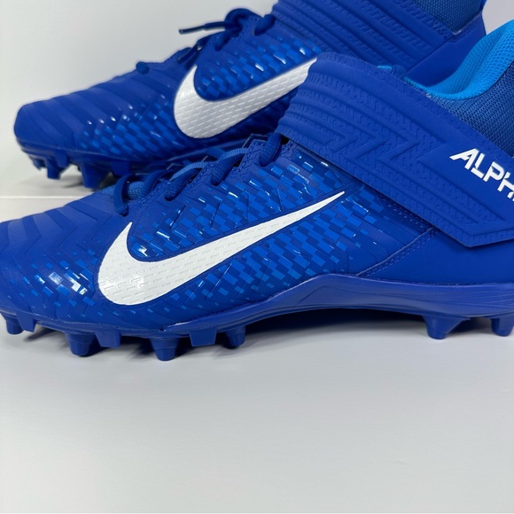 ALPHA MENACE VARSITY 2 GAME ROYAL MENS FOOTBALL CLEATS SIZE 12 BLUE WHITE NEW - Picture 7 of 10